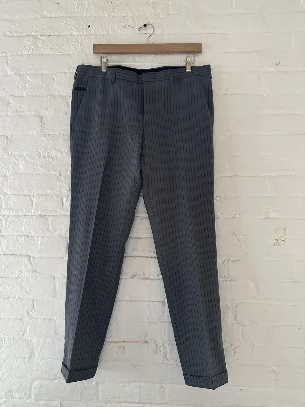 Prada Mohair/Silk Striped Trousers